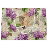 ヴィンテージ薄紫パターン ラージペーパーバッグ (裏面)