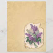 ヴィンテージ薄紫フラワースクラップブック紙マルプルホール (正面)