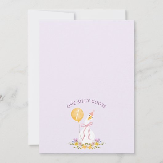 ヴィンテージ薄紫プレイド間抜けワンガース1歳の誕生日 招待状 (裏面)