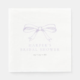 ヴィンテージ薄紫ボウブライダルシャワー スタンダードランチョンナプキン
