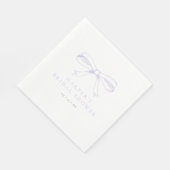 ヴィンテージ薄紫ボウブライダルシャワー スタンダードランチョンナプキン (角)