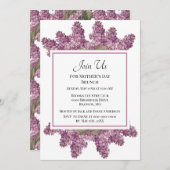 ヴィンテージ薄紫ボタニカルマザーズデイブランチ 招待状 (正面/裏面)