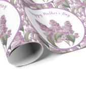 ヴィンテージ薄紫ボタニカルマザーズデイホリデイ ラッピングペーパー (ロールコーナー)