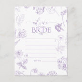 ヴィンテージ薄紫ラベンダーフローラアドバイストゥザブライド ポストカード (正面)