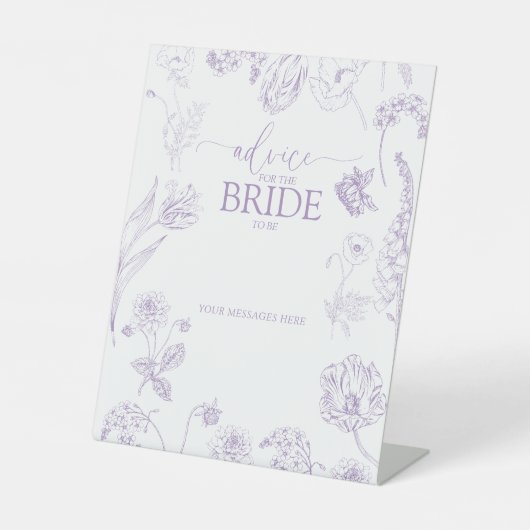 ヴィンテージ薄紫ラベンダーフローラアドバイストゥザブライド 台座サイン (正面)