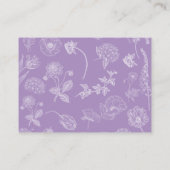 ヴィンテージ薄紫ラベンダーフローラスクリプトおむつラッフル エンクロージャーカード (裏面)