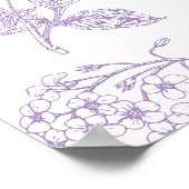 ヴィンテージ薄紫ラベンダーフローラスクリプトベビーシャワー ポスター (角)