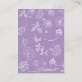 ヴィンテージ薄紫ラベンダーフローラ書籍ベビー エンクロージャーカード (裏面)