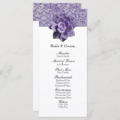 ヴィンテージ薄紫多肉性結婚式 プログラム (正面/裏面)