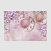 ヴィンテージ薄紫春コーヒーデコページプリント 薄葉紙 (正面)