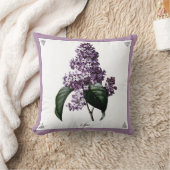 ヴィンテージ薄紫植物枕 クッション (ブランケット)