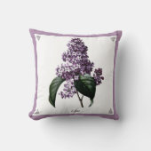 ヴィンテージ薄紫植物枕 クッション (正面)