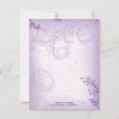 ヴィンテージ薄紫紫スクロール葉結婚式RSVPカード 出欠カード (裏面)