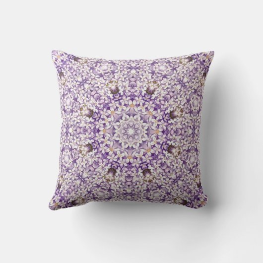 ヴィンテージ薄紫開花万華鏡のように千変万化するパターンパターン クッション (裏面)