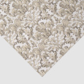 ヴィンテージ薄茶色の装飾用ダマスクパターン 薄葉紙 (詳細)