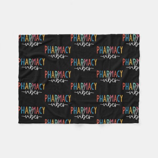 ヴィンテージ薬局薬剤師  フリースブランケット (正面(横))