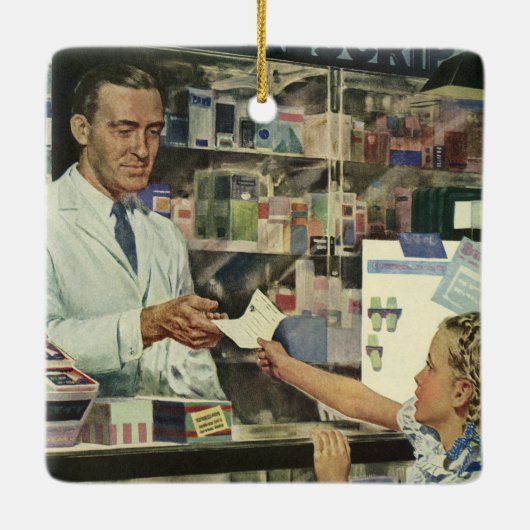 ヴィンテージ薬局 セラミックオーナメント (裏面)