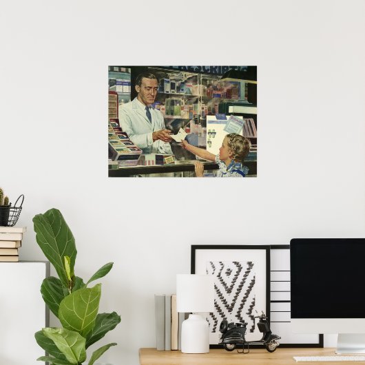 ヴィンテージ薬局 ポスター (ホームオフィス)