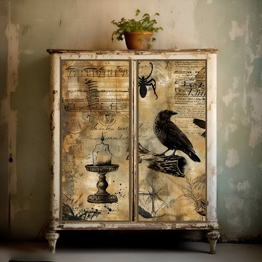 ヴィンテージ薬用スペルスクリプトの切り離しプリント 薄葉紙