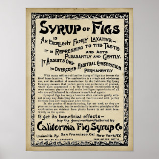 ヴィンテージ薬用プリント- Figsのシロップ ポスター