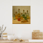 ヴィンテージ薬用ボトルスチルライフ – Warm Tones ポスター (キッチン)