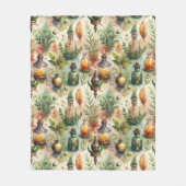 ヴィンテージ薬用ボトルパターン(1) フリースブランケット (正面)