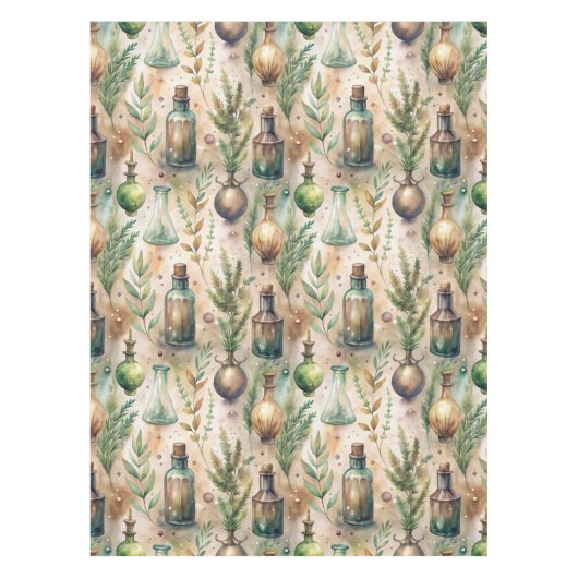 ヴィンテージ薬用ボトルパターン(3) テーブルクロス (正面)