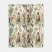 ヴィンテージ薬用ボトルパターン(3) フリースブランケット (正面)