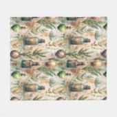 ヴィンテージ薬用ボトルパターン(3) フリースブランケット (正面(横))