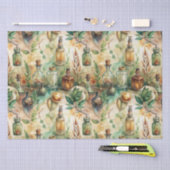 ヴィンテージ薬用ボトルパターン(3) 薄葉紙 (クラフト)