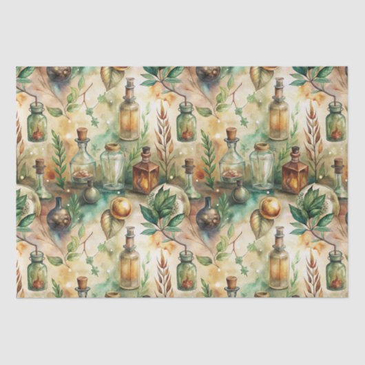 ヴィンテージ薬用ボトルパターン(3) 薄葉紙 (正面)