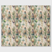 ヴィンテージ薬用ボトルパターン(4) ラッピングペーパー (フラット)