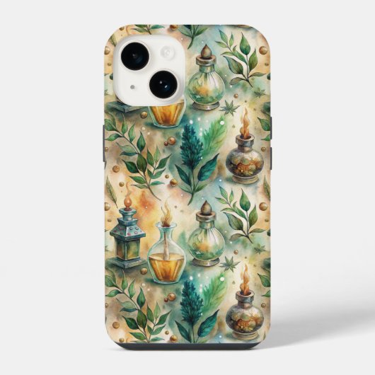 ヴィンテージ薬用ボトルパターン(4) iPhoneケース (裏面)