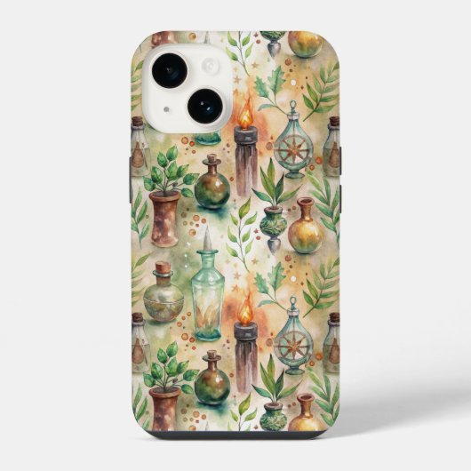 ヴィンテージ薬用ボトルパターン(5) iPhoneケース (裏面)