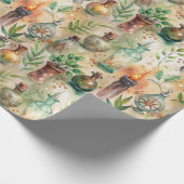 ヴィンテージ薬用ボトルパターン(8) ラッピングペーパー (角)