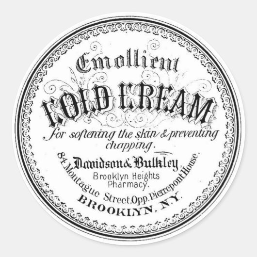 ヴィンテージ薬用ラベルステッカー ラウンドシール (正面)