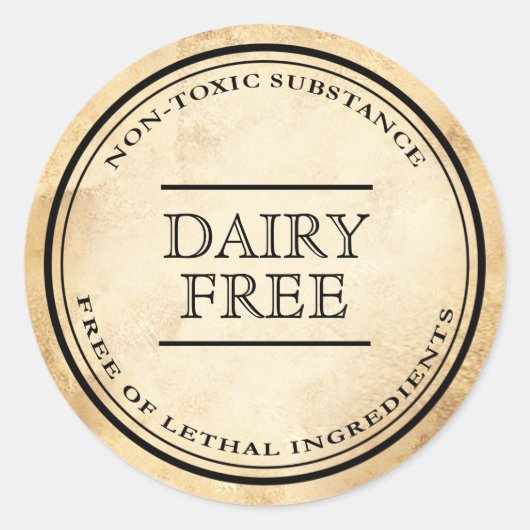 ヴィンテージ薬用乳製品フリーダイエットラベル ラウンドシール (正面)