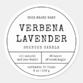 ヴィンテージ薬用白黒丸キャンドルラベル ラウンドシール (正面)