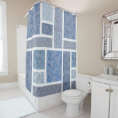 ヴィンテージ藍色のネイビーキルト美 シャワーカーテン (インサイチュ)