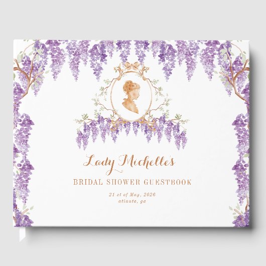 ヴィンテージ藤の花のレジデンシーブライダルシャワー ゲストブック (正面)