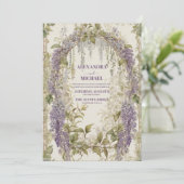 ヴィンテージ藤フローラアールヌーボー結婚ズ 招待状 (スタンド正面)