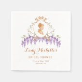 ヴィンテージ藤花のレジデンシーブライダルシャワー スタンダードカクテルナプキン (正面)