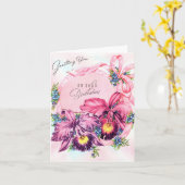 ヴィンテージ蘭誕生日カード カード (黄色い花)