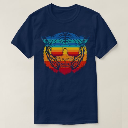 ヴィンテージ虎(眼鏡付) Tシャツ (デザイン正面)