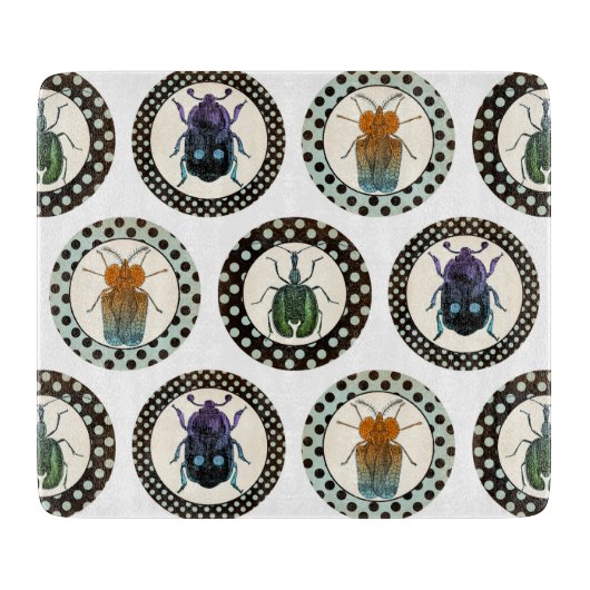 ヴィンテージ虫カラフル虫科学 カッティングボード (正面)