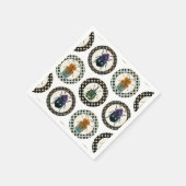 ヴィンテージ虫カラフル虫科学 スタンダードカクテルナプキン (角)