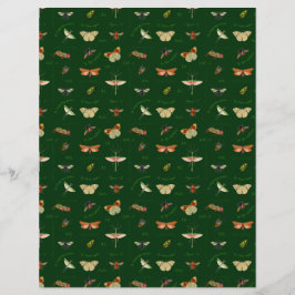 ヴィンテージ虫スクラップブック紙フォレストグリーン