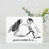 ヴィンテージ虫フライ虫踊り誕生日パーティー 招待状 (スタンド正面)