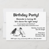 ヴィンテージ虫フライ虫踊り誕生日パーティー 招待状 (裏面)