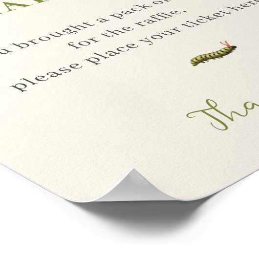 ヴィンテージ虫赤ちゃんシャワーおむつラッフル ポスター (角)